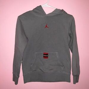 ‼️✔️NIKE JORDAN GRAY AND RED HOODIE✔️‼️